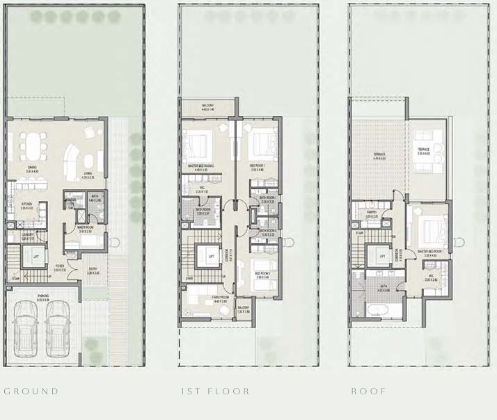 Four Bedroom Townhouse Type D floor plan